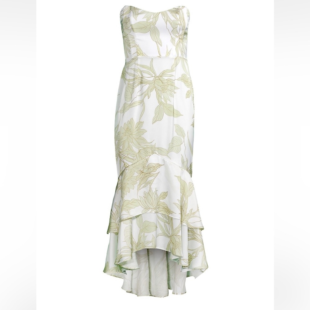 Katie May
Cece Strapless Hi-Lo Dress
Large
Green Floral